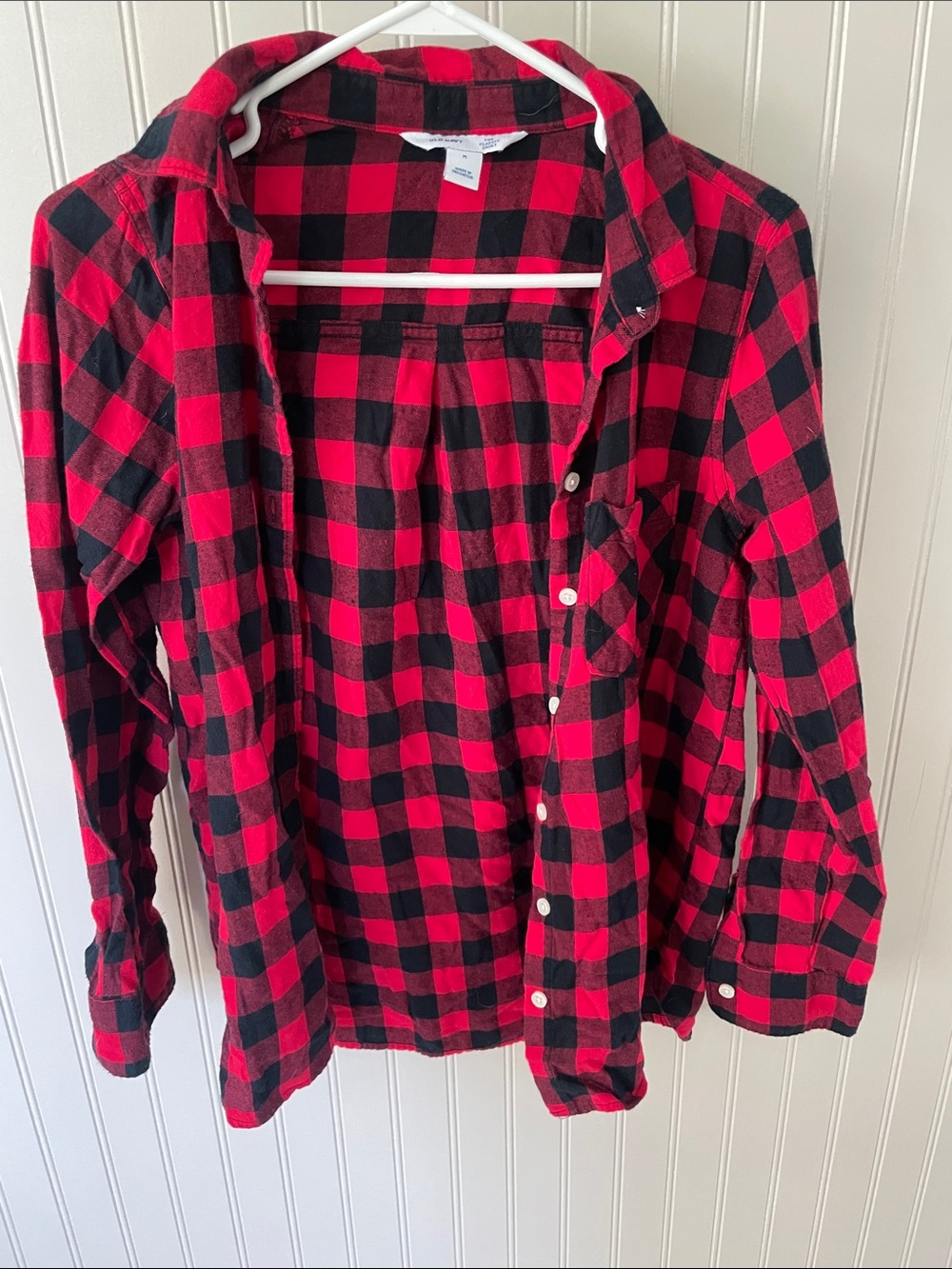 Old Navy Red and Black Buffalo Plaid Button-Down Shirt